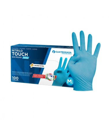 Guanti in nitrile blu senza polvere 100 pezzi taglia L