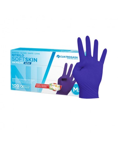 Guanti in nitrile blu senza polvere 100 pezzi taglia M
